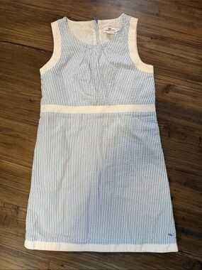 Vineyard Vines Blue & White Striped Seersucker Shift Dress